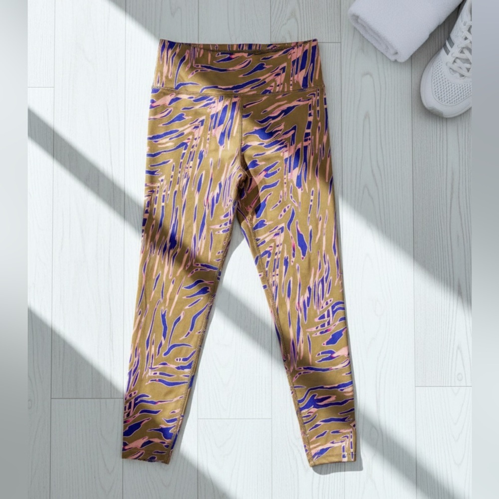 JOYLAB Women’s High Waisted Athletic Abstract Tiger Stripe Yoga Leggings